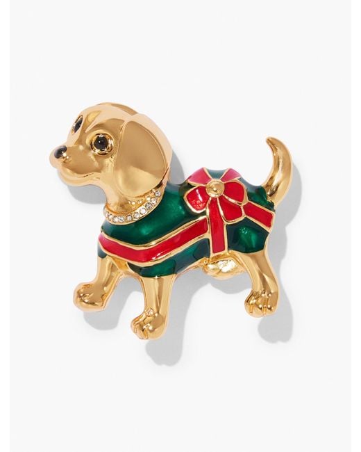 Talbots White Gift Puppy Brooch