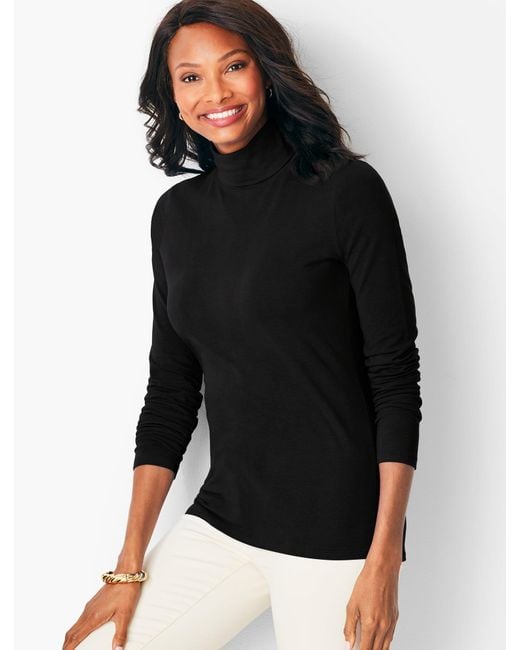 Talbots Black Long-sleeve Turtleneck Top