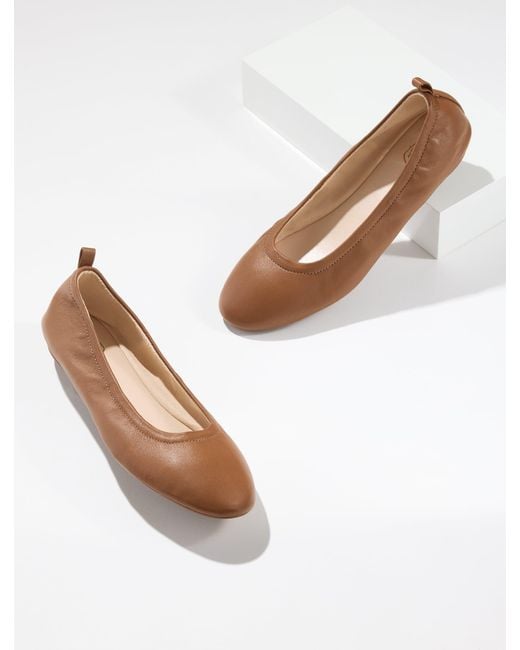 Talbots White Vera Nappa Ballet Flats