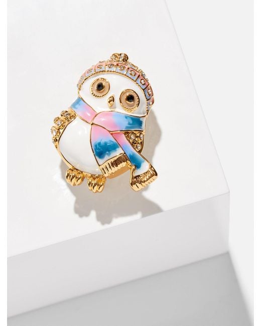 Talbots White Outfitted Owl Brooch