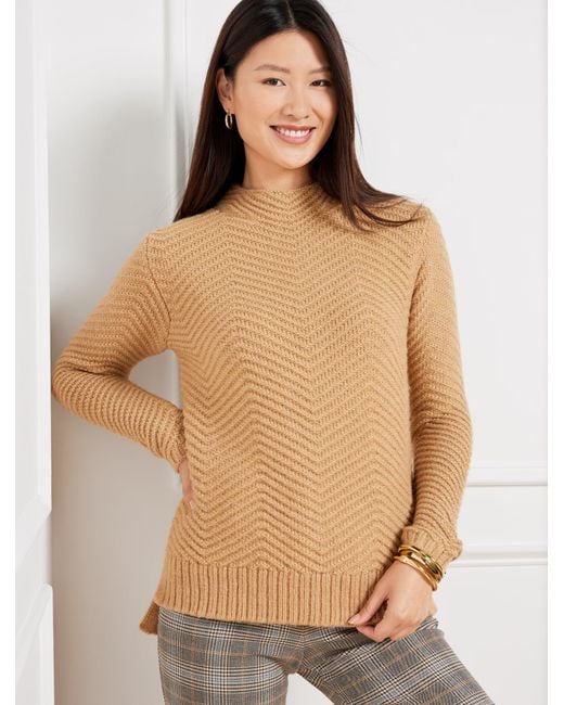 Talbots Natural Texture Stitch Mockneck Sweater