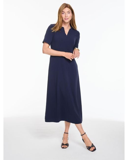 Talbots Blue Easy Travel Collared Dress