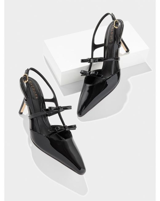 Talbots Black Libby Slingback Patent Leather Pumps