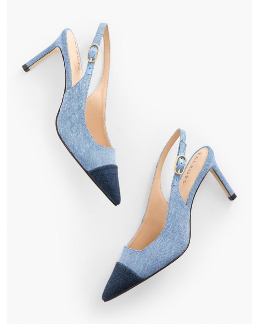 Talbots Blue Elena Denim Slingback Pumps