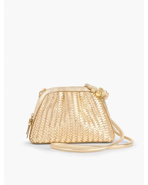 Talbots Natural Gathered Metallic Nappa Crossbody Bag