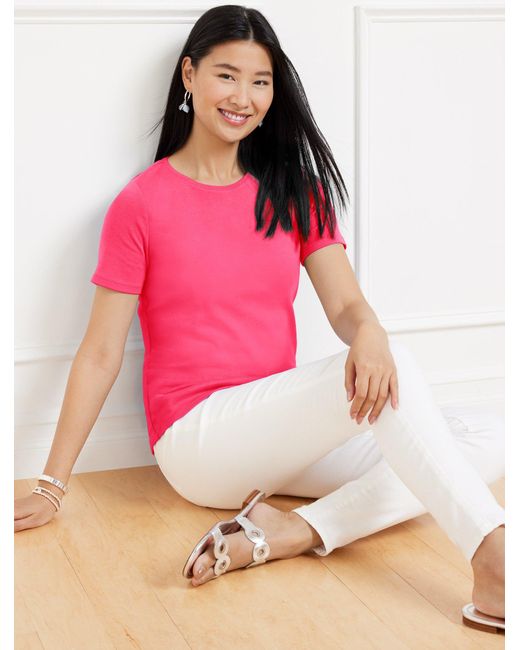 Talbots Pink Pima Cotton Crewneck T-shirt