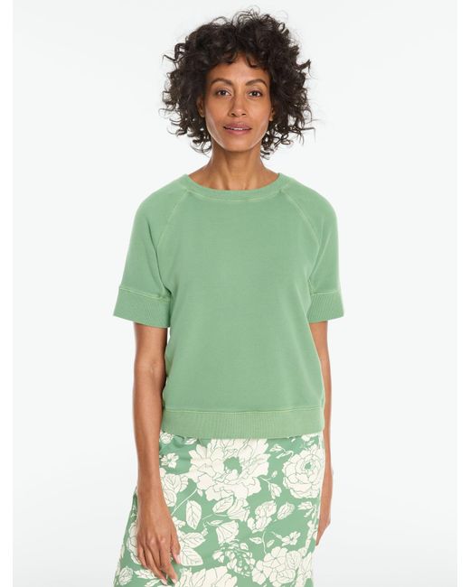 Talbots Green Beach Terry Crewneck Sweater Pullover
