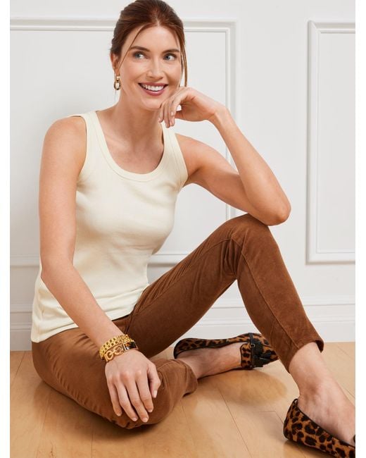 Talbots Brown Ribbed Sleeveless Tank Top