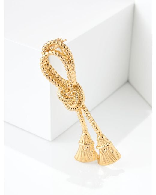 Talbots White Rope Tassel Brooch