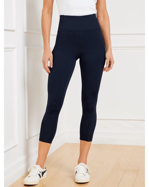 Talbots Blue Performance Interlock Capri Leggings