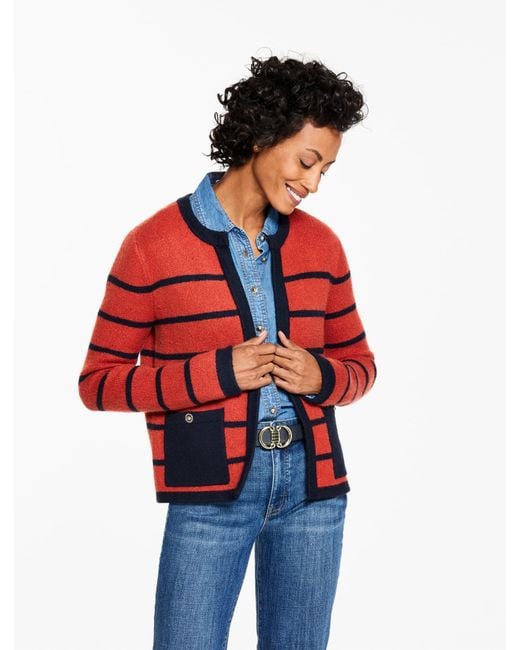 Talbots Red Double Knit Sweater Jacket