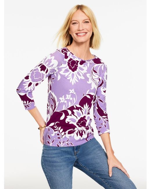 Talbots Purple Bateau Neck T-shirt