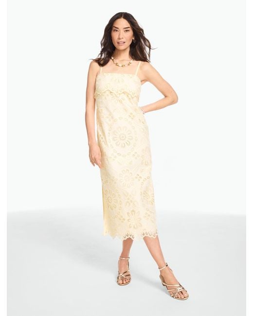 Talbots White Rsvp Eyelet Midi Dress