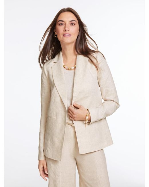 Talbots Natural Classic Linen Single Button Blazer