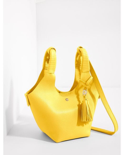 Talbots Yellow Pippa Pebble Leather Crossbody Bag