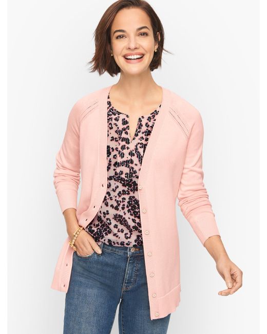 talbots pink cardigan