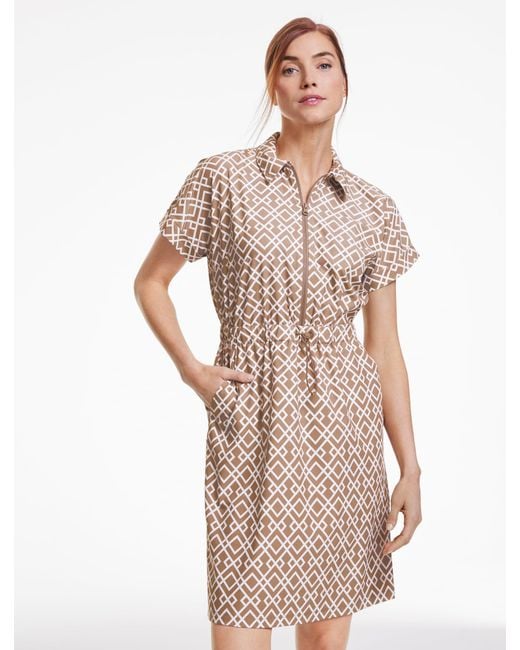 Talbots White Lightweight Woven Stretch Bungee Dress