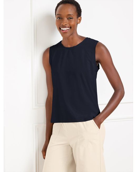 Talbots Blue Lightweight Woven Stretch Tank Top