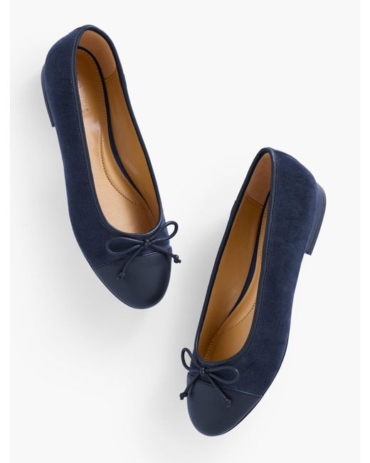 Talbots Blue Madison Velveteen Ballet Flats