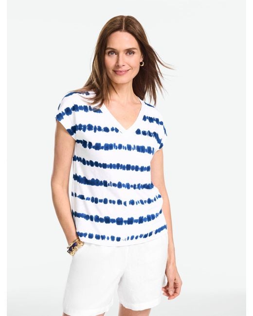 Talbots White Dolman Sleeve V- Neck T-shirt