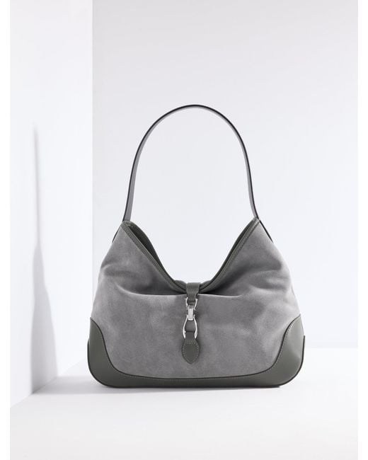 Talbots Gray Suede Shoulder Bag