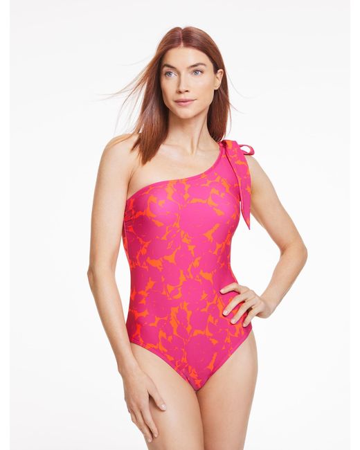 Aqua Club Pink Bow Shoulder One-piece Swimsuit