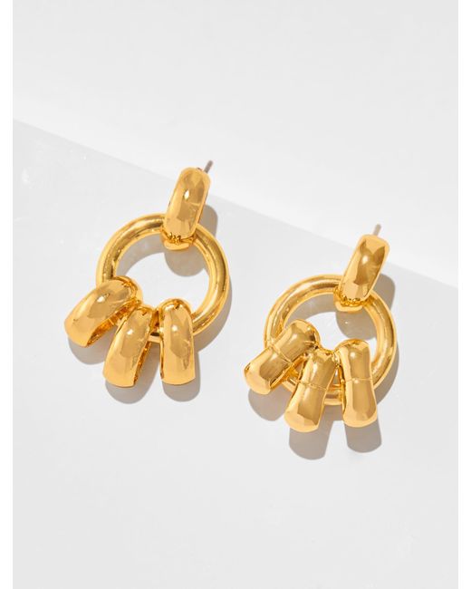 Talbots Metallic Tri Links Drop Earrings