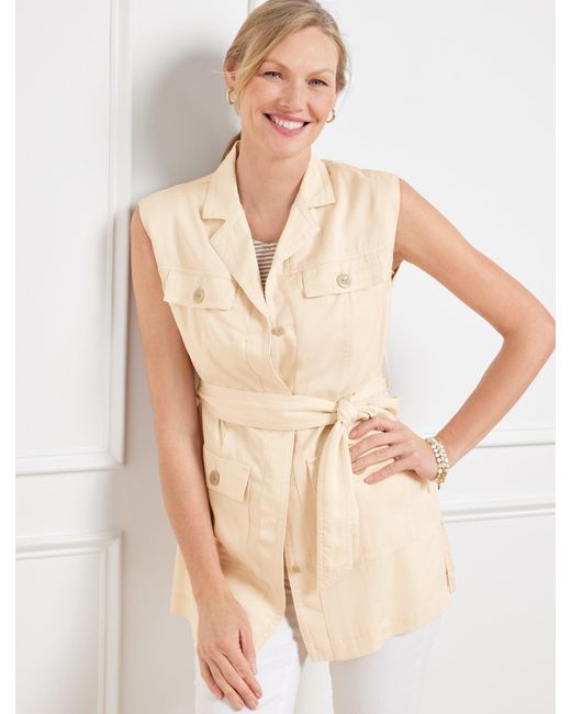 Talbots Natural Tie Waist Vest