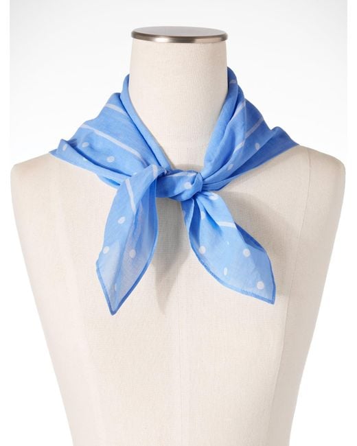 Talbots Blue Garden Dot Square Scarf