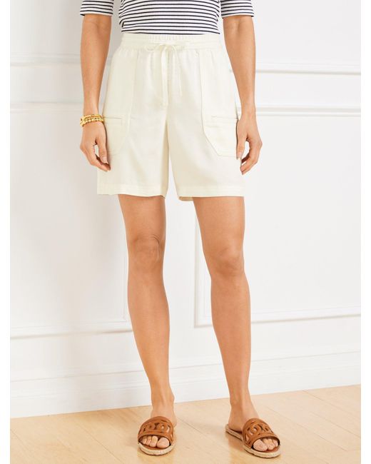 Talbots White Flowy Pull-on Shorts