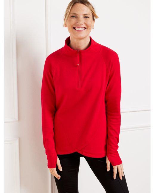 Womens red half zip pullover sale