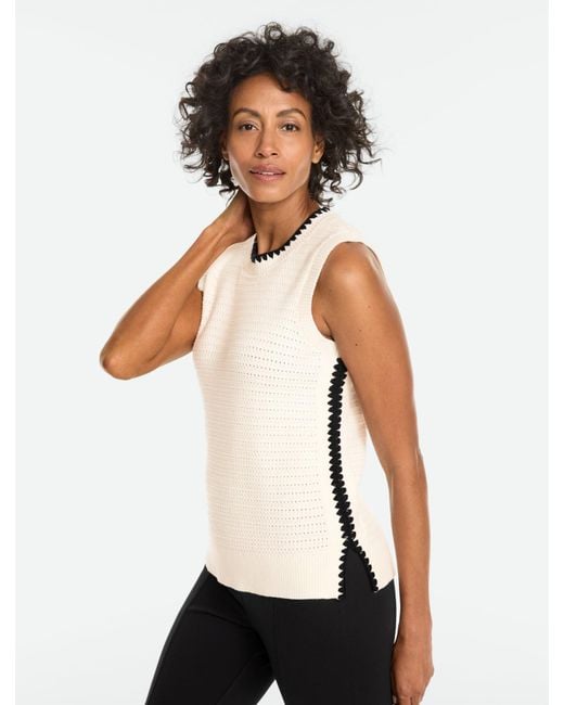Talbots White Whipstitch Sweater Vest