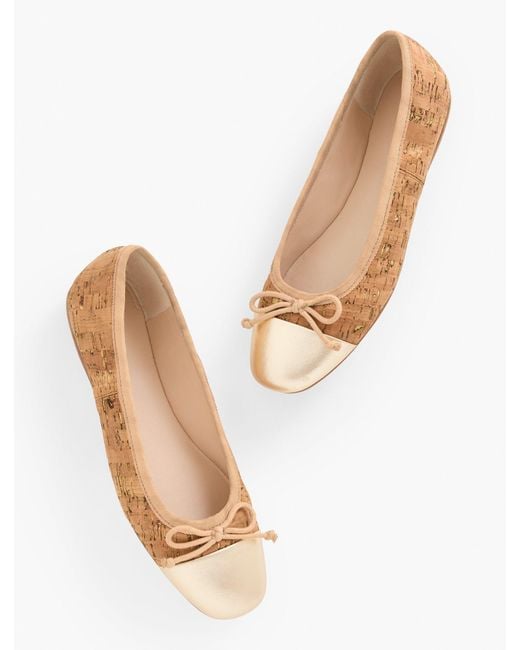 Talbots White Blaine Soft Sole Cork Ballet Flats