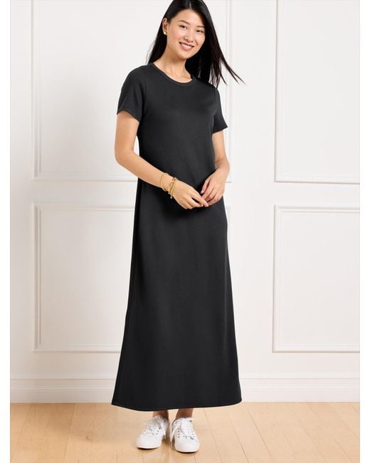 Talbots Black Effortless Ultraknit Short Sleeve Maxi Dress