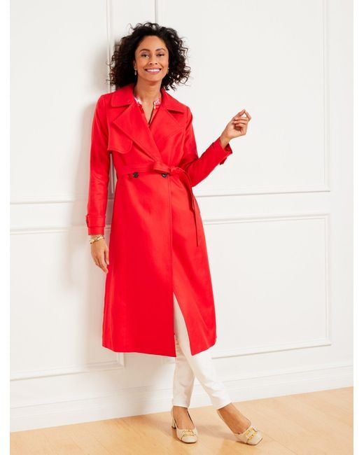 Talbots Red Belted Trench Coat