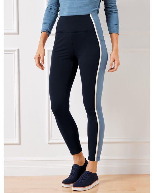 Talbots Blue Luxe Fleeceback Leggings