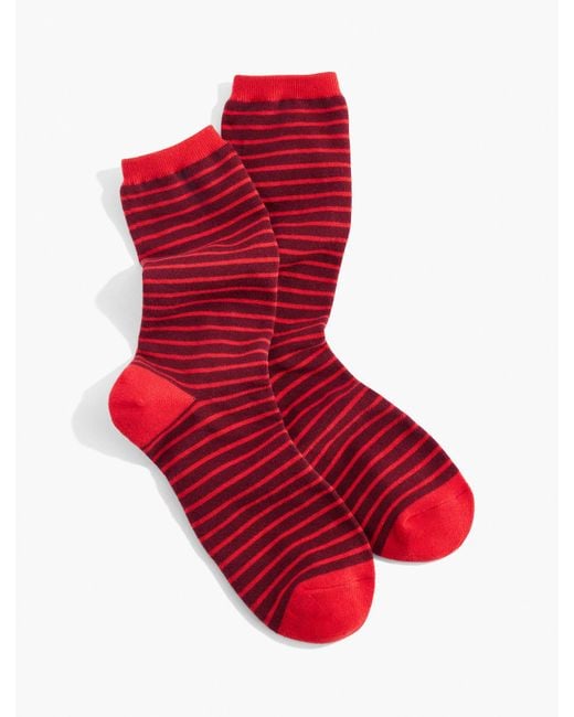 Talbots Red Bedmond Stripe Trouser Socks