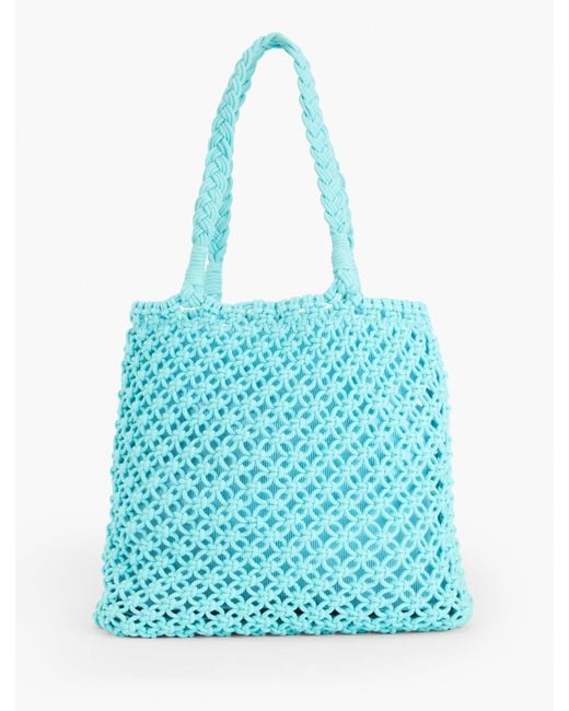 Talbots Blue Knotted Cotton Cord Tote
