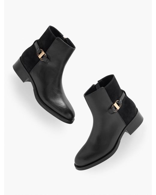 Talbots Black Waverly Nappa Ankle Boots