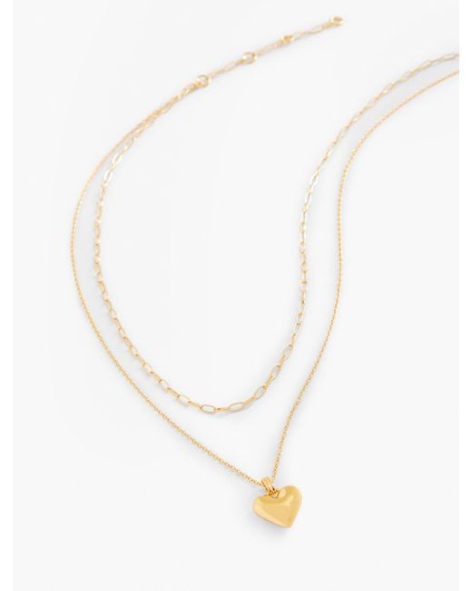 Talbots White Classic Heart Layered Necklace