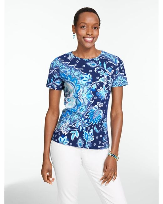 Talbots Blue Short Sleeve Crewneck T-shirt