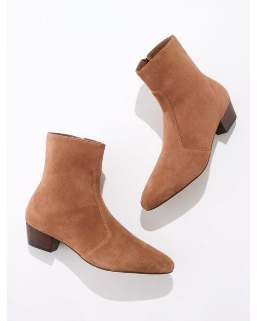 Talbots White Lucy Suede Ankle Boots