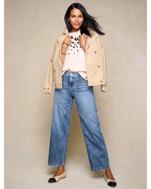 Talbots Blue Cinched Trench Coat