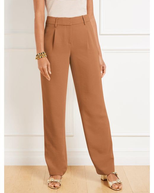 Talbots White Straight Leg Polished Crepe Pants