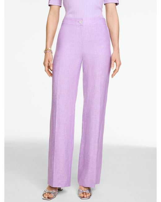 Talbots Purple Linen Wide Leg Pants