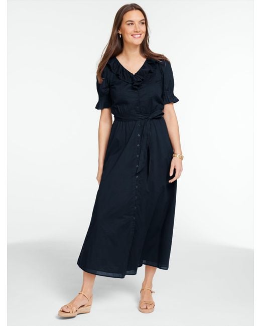 Talbots Blue Voile Fit & Flare Shirtdress