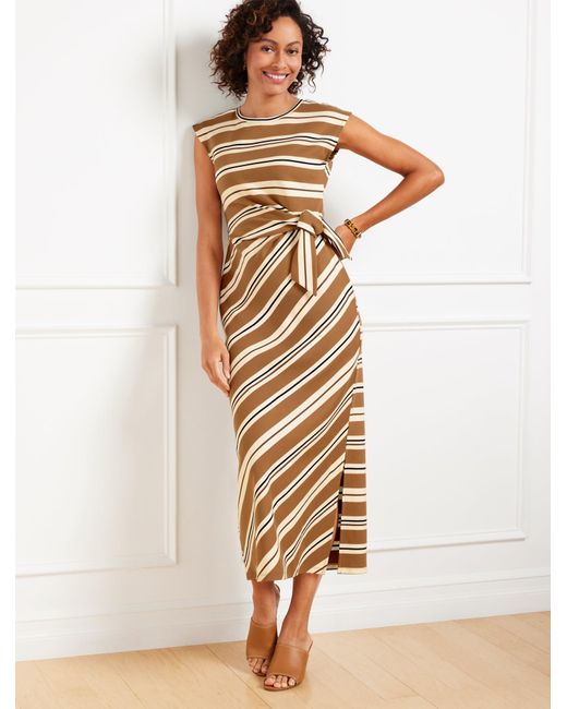 Talbots Natural Side Tie Midi Dress