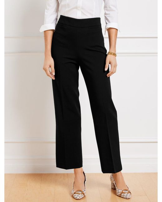 Talbots Black Tailored Stretch Slim Wide Ankle Pants