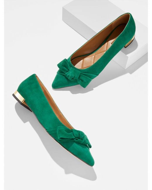 Talbots Green Portia Bow Suede Flats