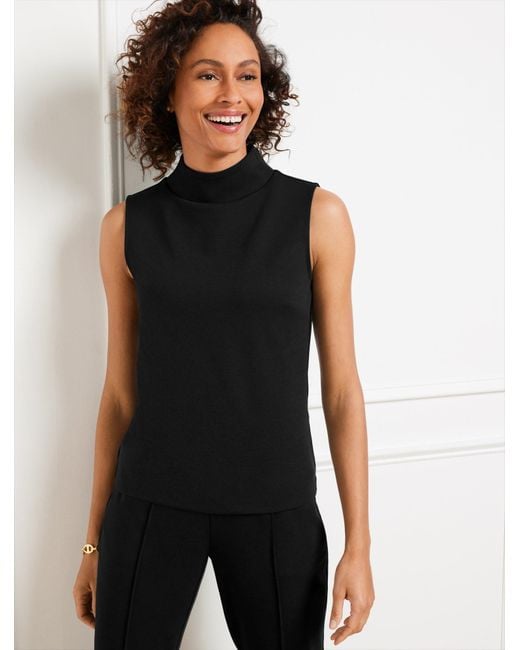 Talbots Black Passport Ponte Mockneck Shell Sweater